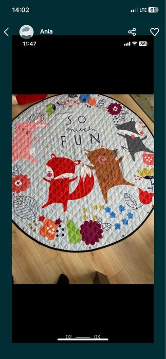 Mata do zabawy kolorpwe zwierzątka