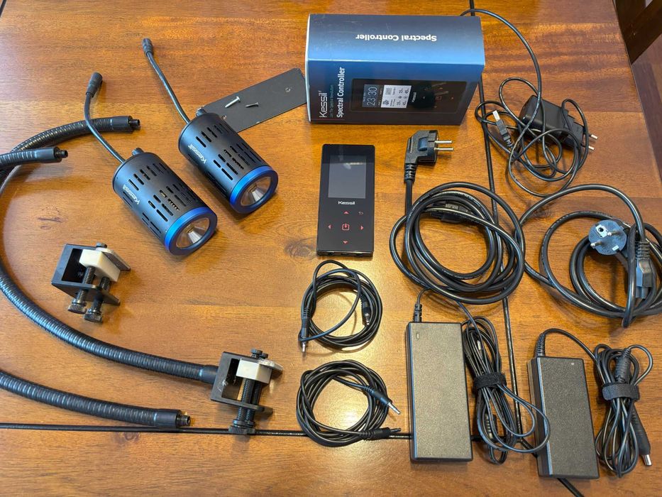 Kessil A 160 WE Tuna Blue 2x, Gooseneck 2x, Spectral Controller, kable
