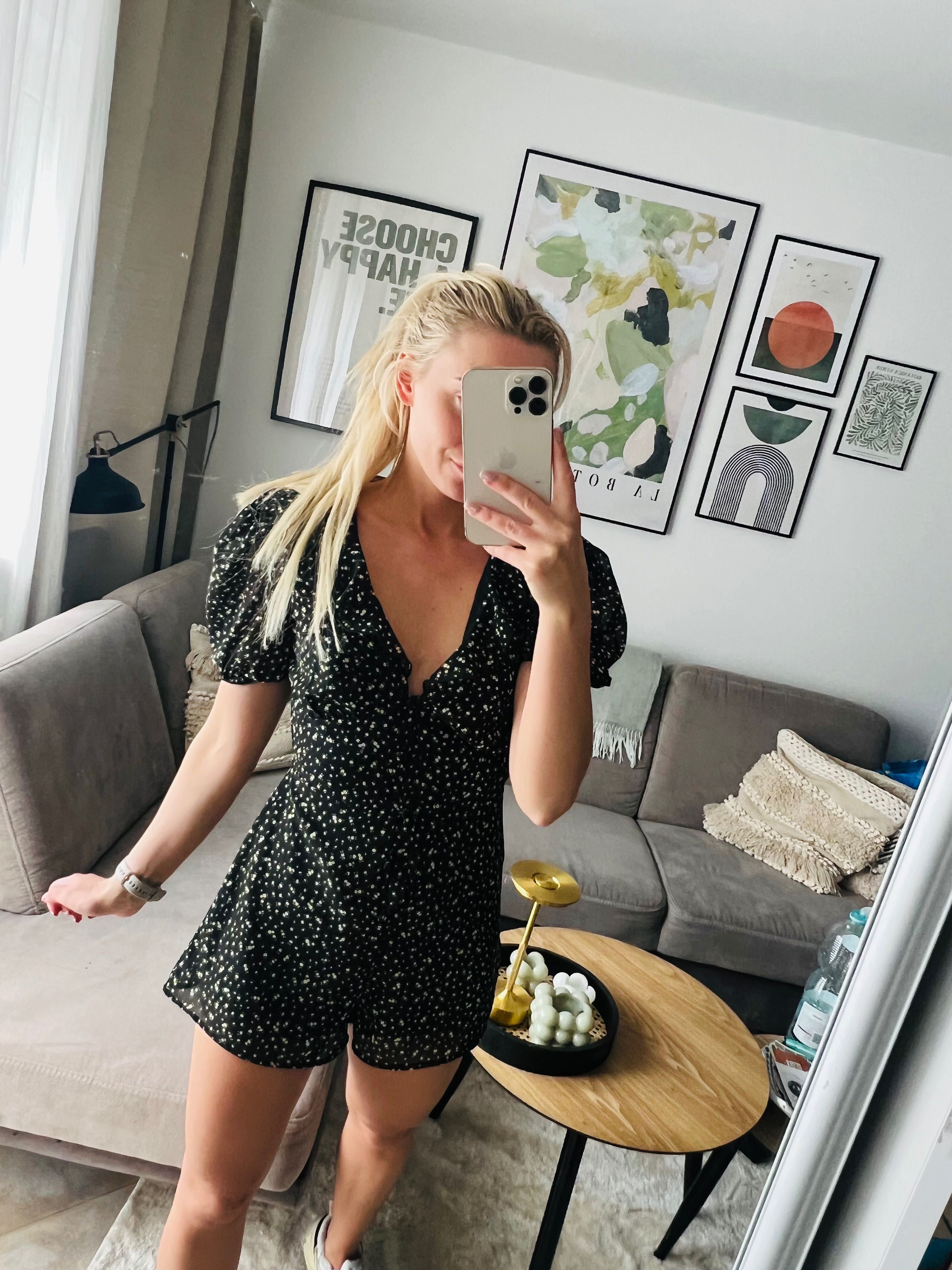 Kombinezon krótki w kwiatki H&M rozmiar XS/34