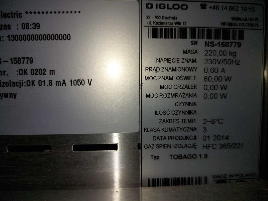 / Regał chłodniczy nabiałowy 1,9m - IGLOO TOBAGO /