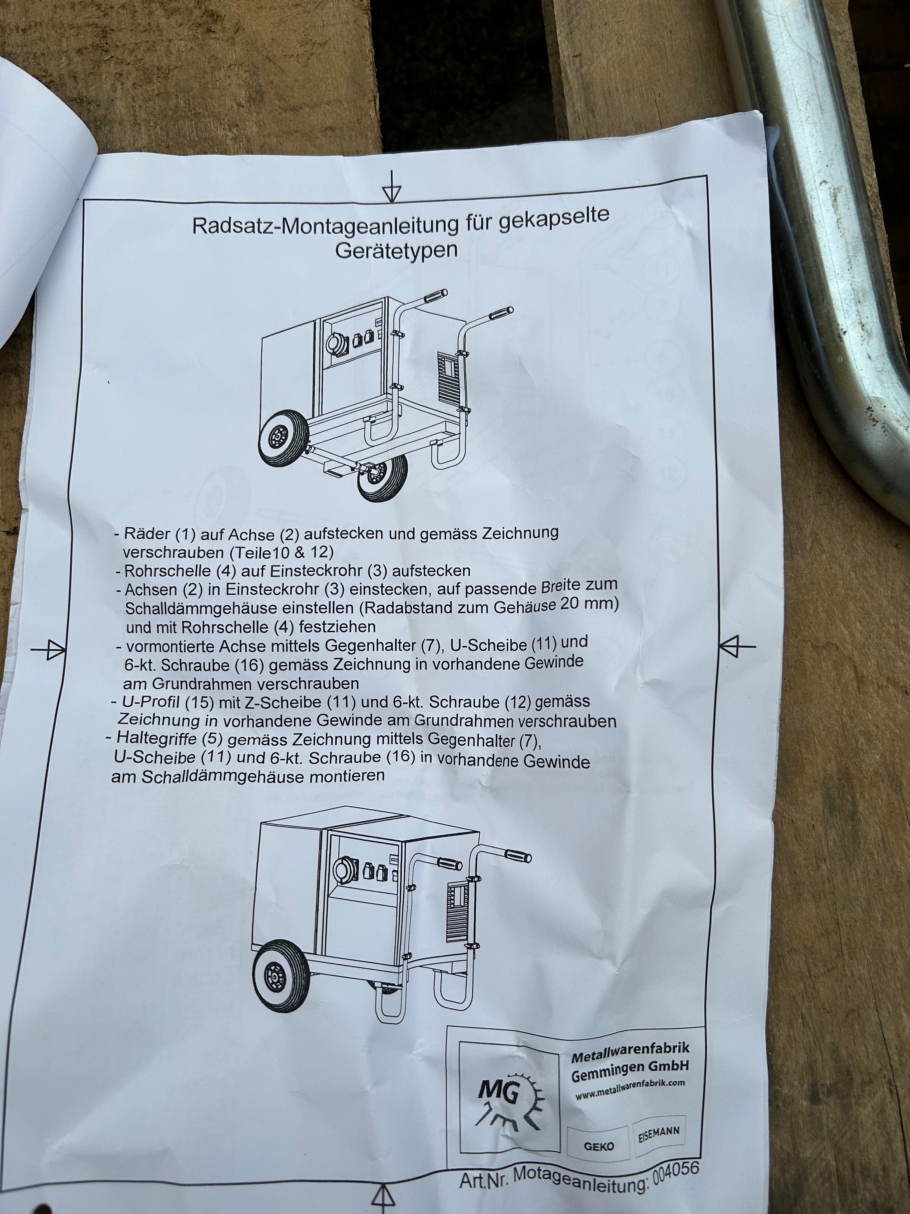 Wózek transportowy do agregatu prądotwórczego, uniwersalny