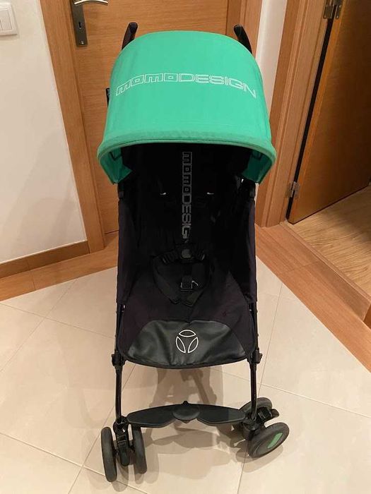 Carrinho passeio Pliko Mini Momodesign - Preto/verde (como novo)