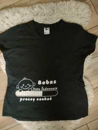 Koszulka ciążowa, t-shirt "Bobas trwa ładowanie, proszę czekać" XL