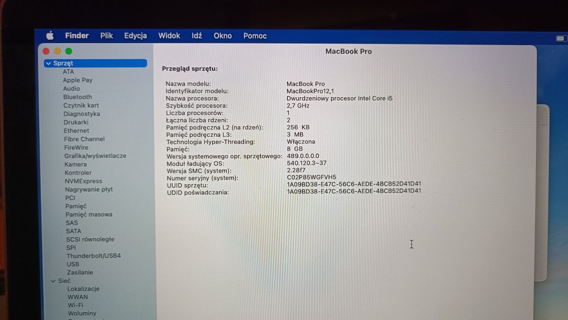 Laptop MacBook Pro A1502 ładny stan