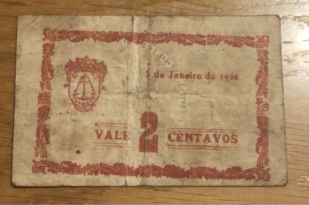 CÉDULA PÓVOA DE VARZIM  -  2 CENTAVOS