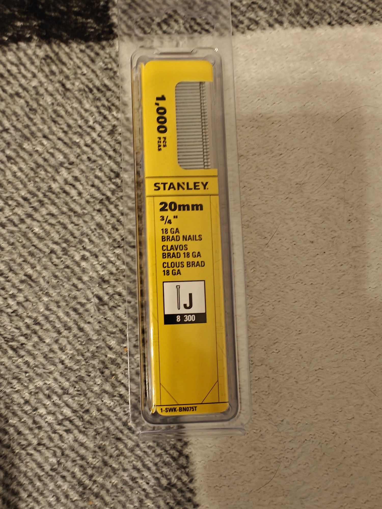 Gwoździe typ j 20mm 1000 szt STANLEY 1-SWKBN075T