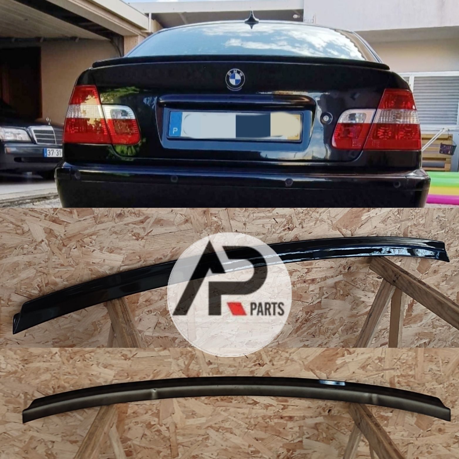 BMW E46 Sedan Aileron Spoiler Mala Mperformance Preto brilhante