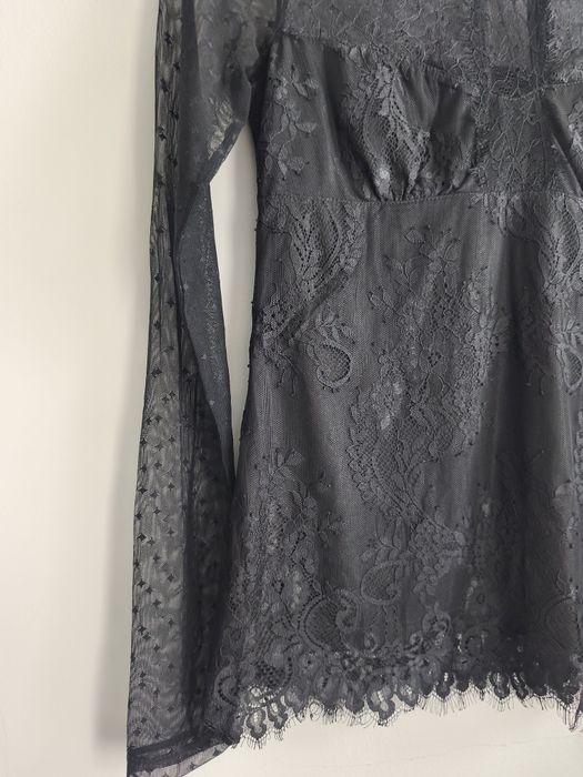 Koronkowy top bluzka na długi rękaw nowa goth witch