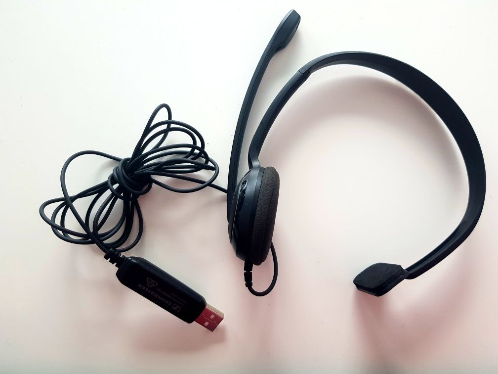 Sluchawki Sennhence z mikrofonem USB dla biznesu, do call center