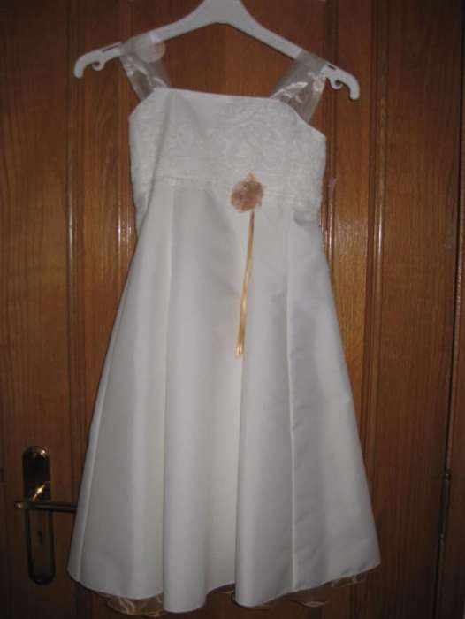 Vestido, jaqueta e écharpe Comunhão/Cerimonia - tam 8/9 - Novo