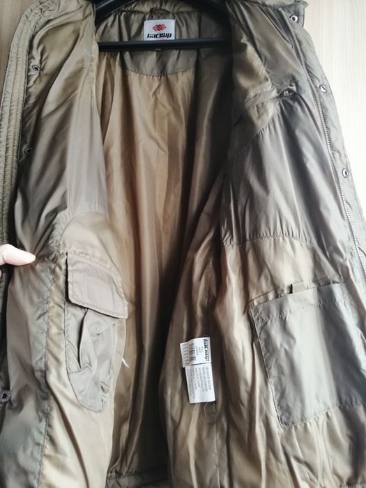 Puchowy płaszcz kurtka pikowana męska L