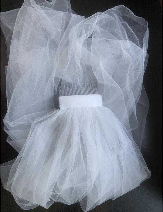 Фата 100см айворі для нареченої