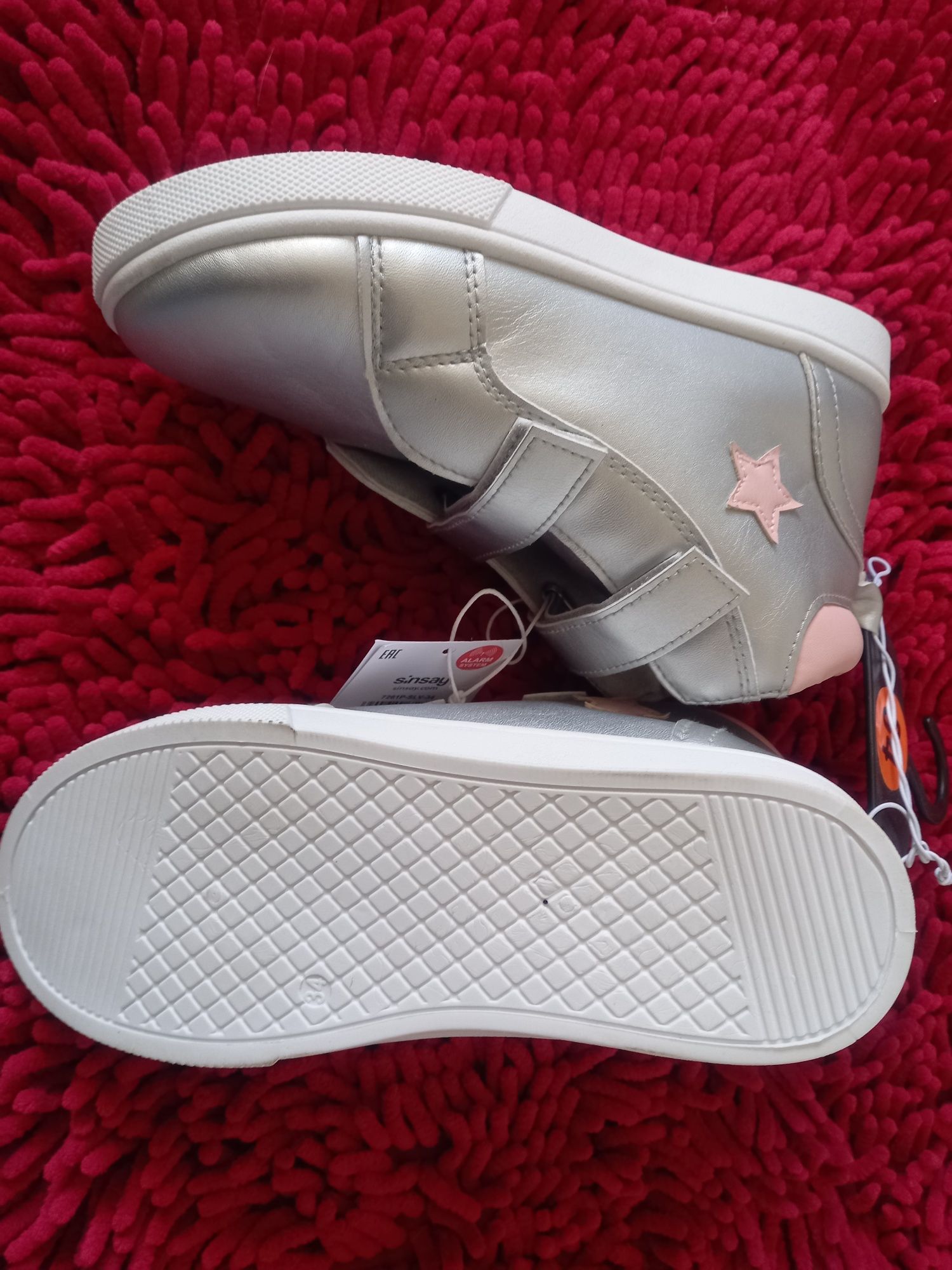 Buty botki sneakersy gwiazdki srebro rzepy roz 34 nowe