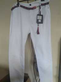 Spodnie białe 48 esparanto dżinsy jeansy że streczem cienkie