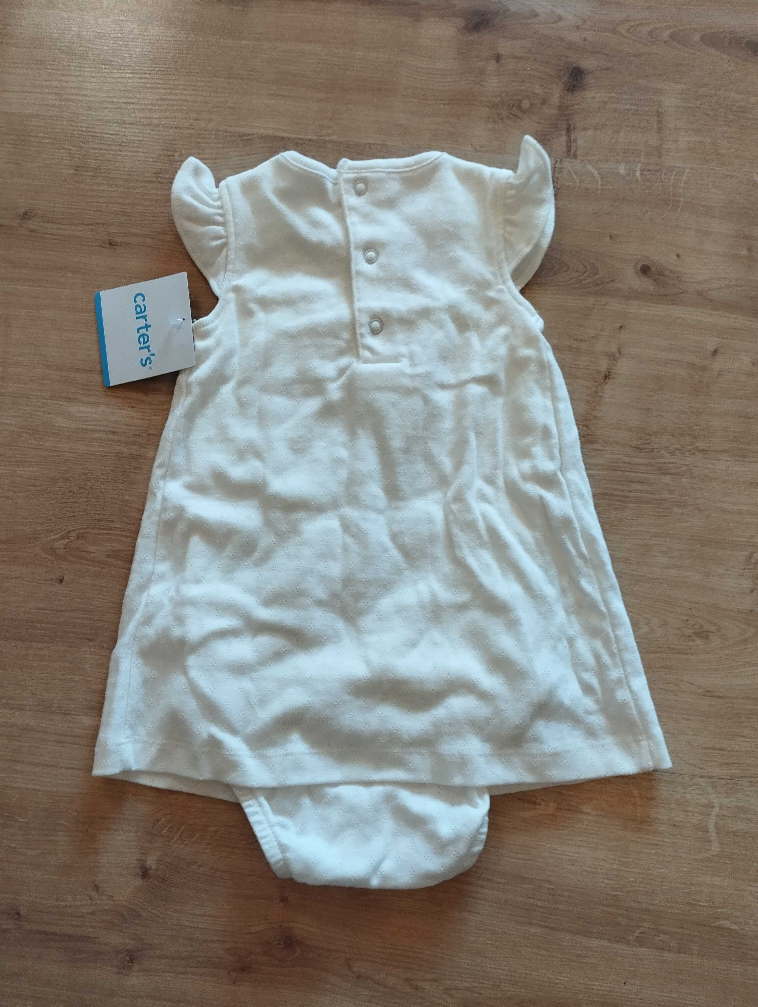 Ażurowe body z sukienką 12M Carter's NOWE