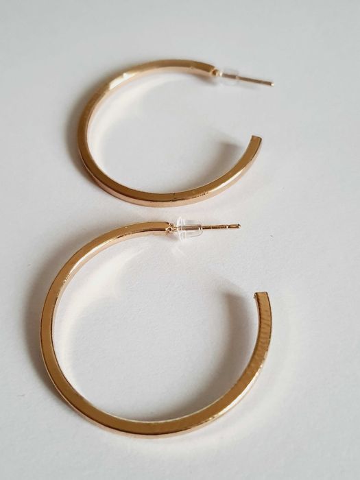 Piękne Kolczyki Stal Chirurgiczna Złote 3cm