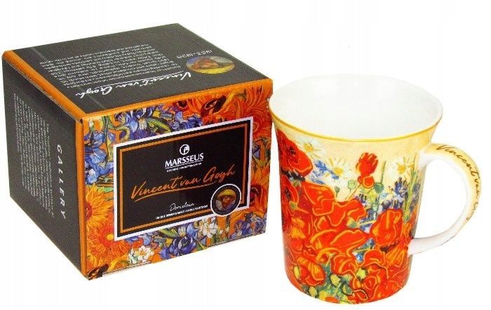 kubek porcelana vincent van gogh - maki i stokrotki jakość marsseus 35
