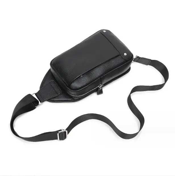 Чоловіча крос-боді сумка на груди шкіряна мужская бананка кожаная