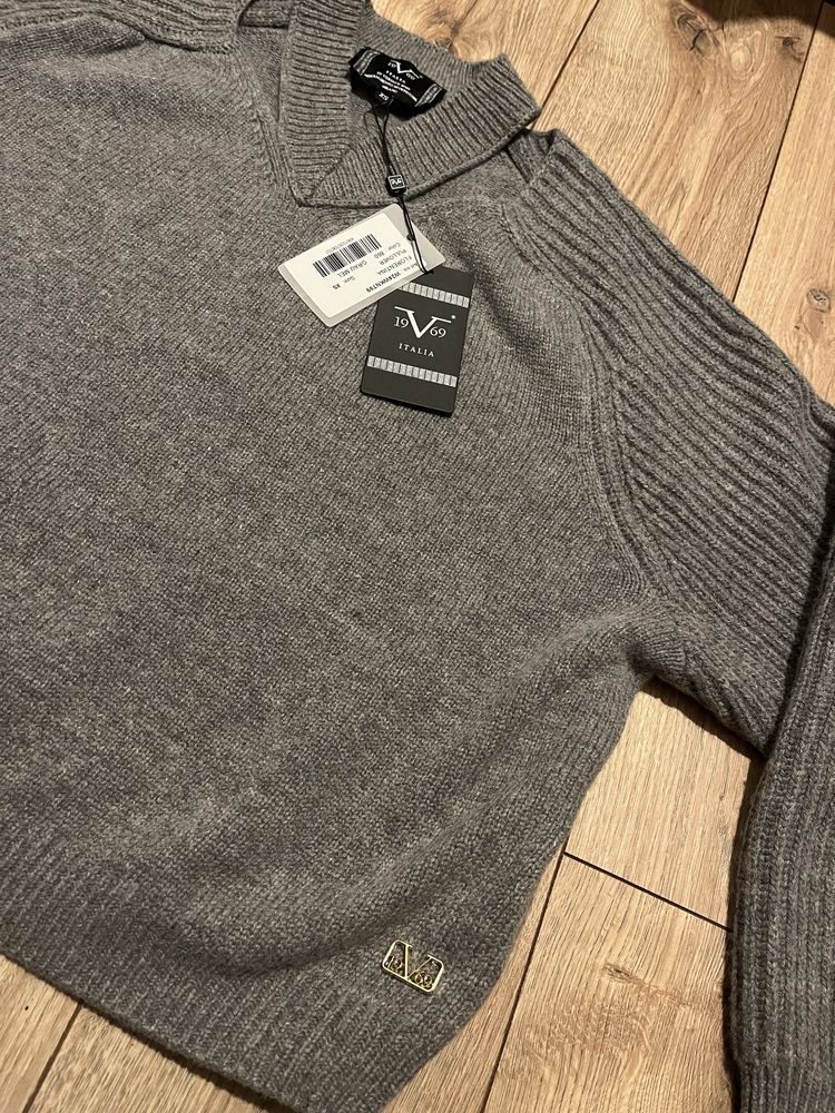 Sweter oversize wełniany Versace xs s nowy z metka