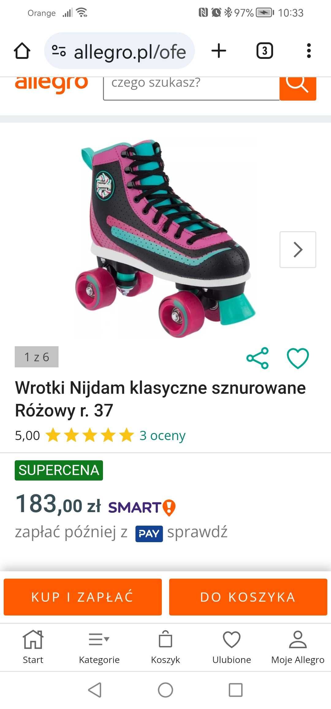 Wrotki Nijdam 37 rozmiar w stylu retro, raz ubrane.