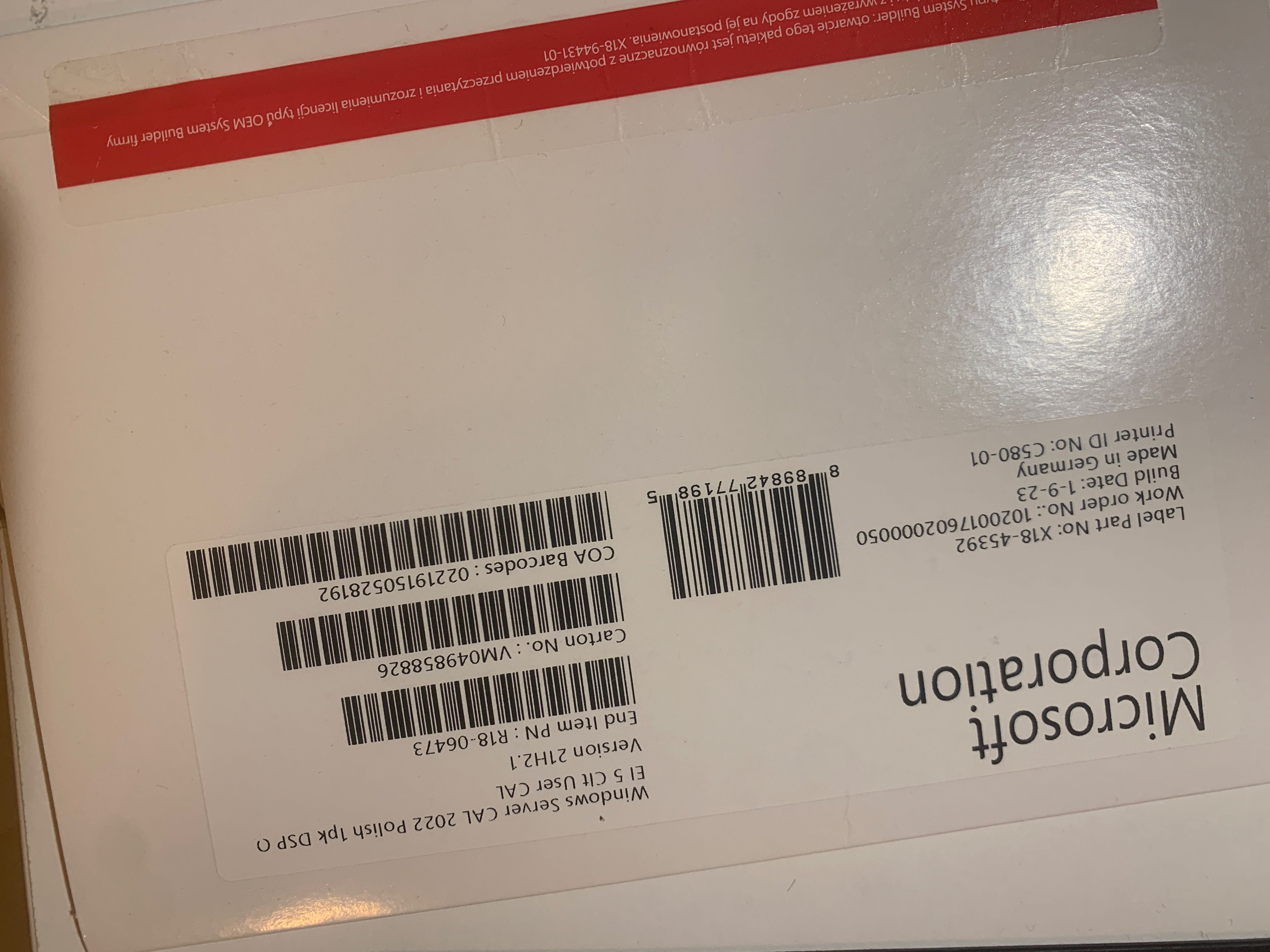 WINDOWS SERVER CAL 2019/2022  5 Clt Device Cal (PL)