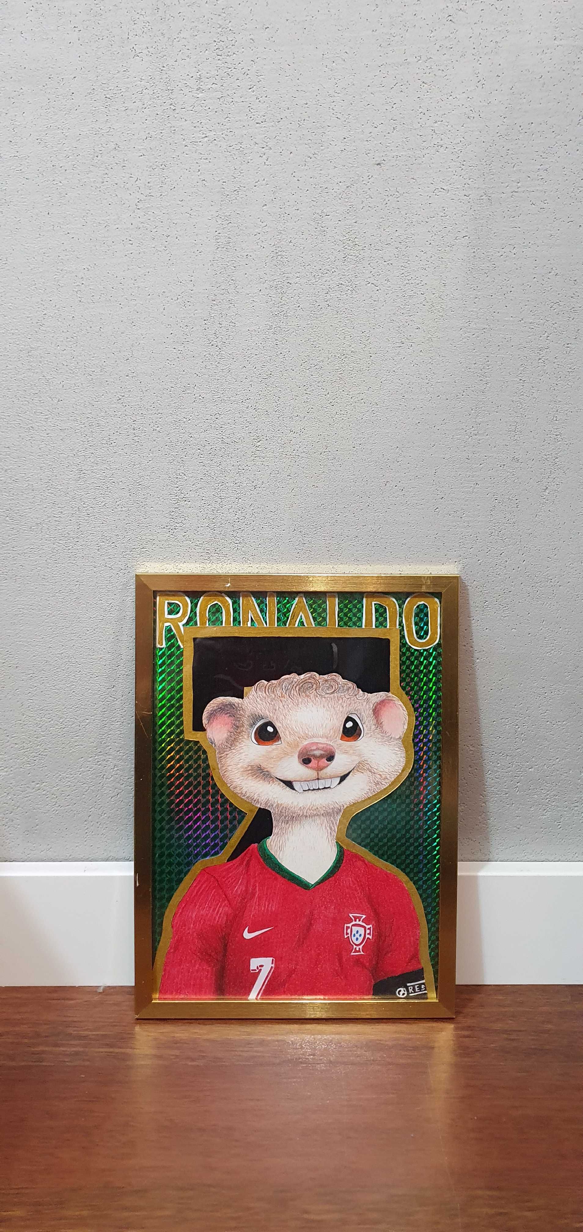 3 grafiki portrety A4 piłkarze Ronaldo Messi Mbappe