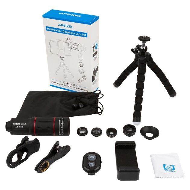 Набор объективов 18X с триподом для смартфона/планшета APEXEL