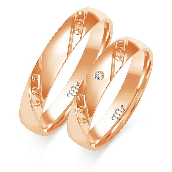Nataliebizu Złote Obrączki Ślubne z Diamentami