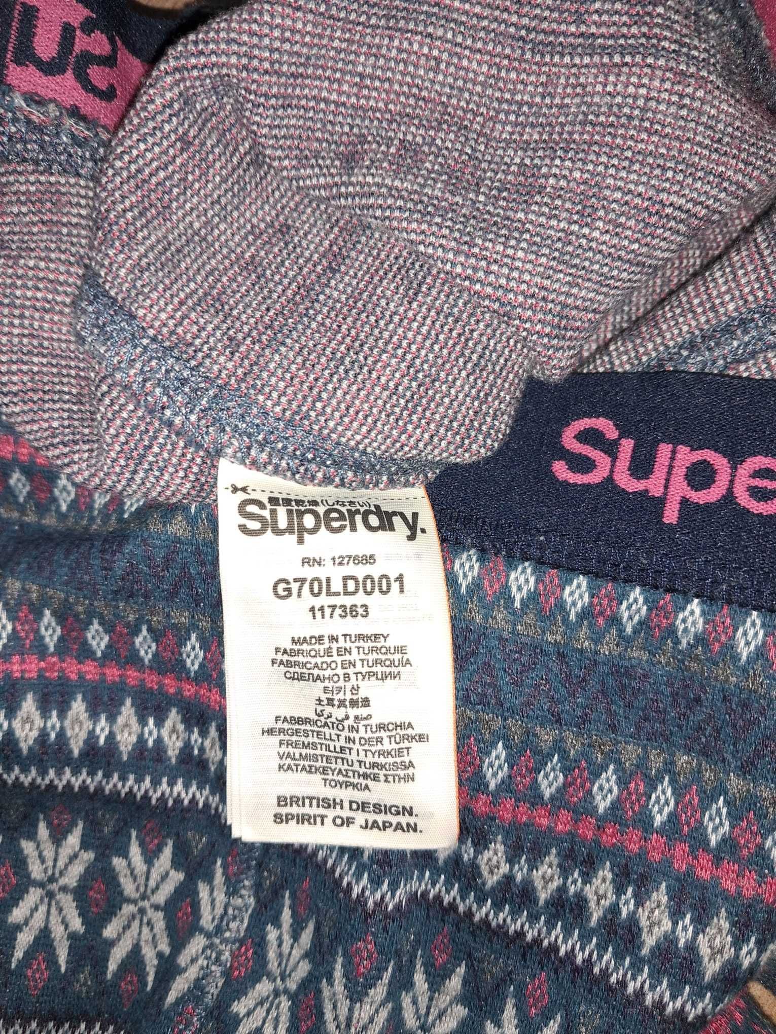 Leginsy Superdry, norweski wzór, r. S