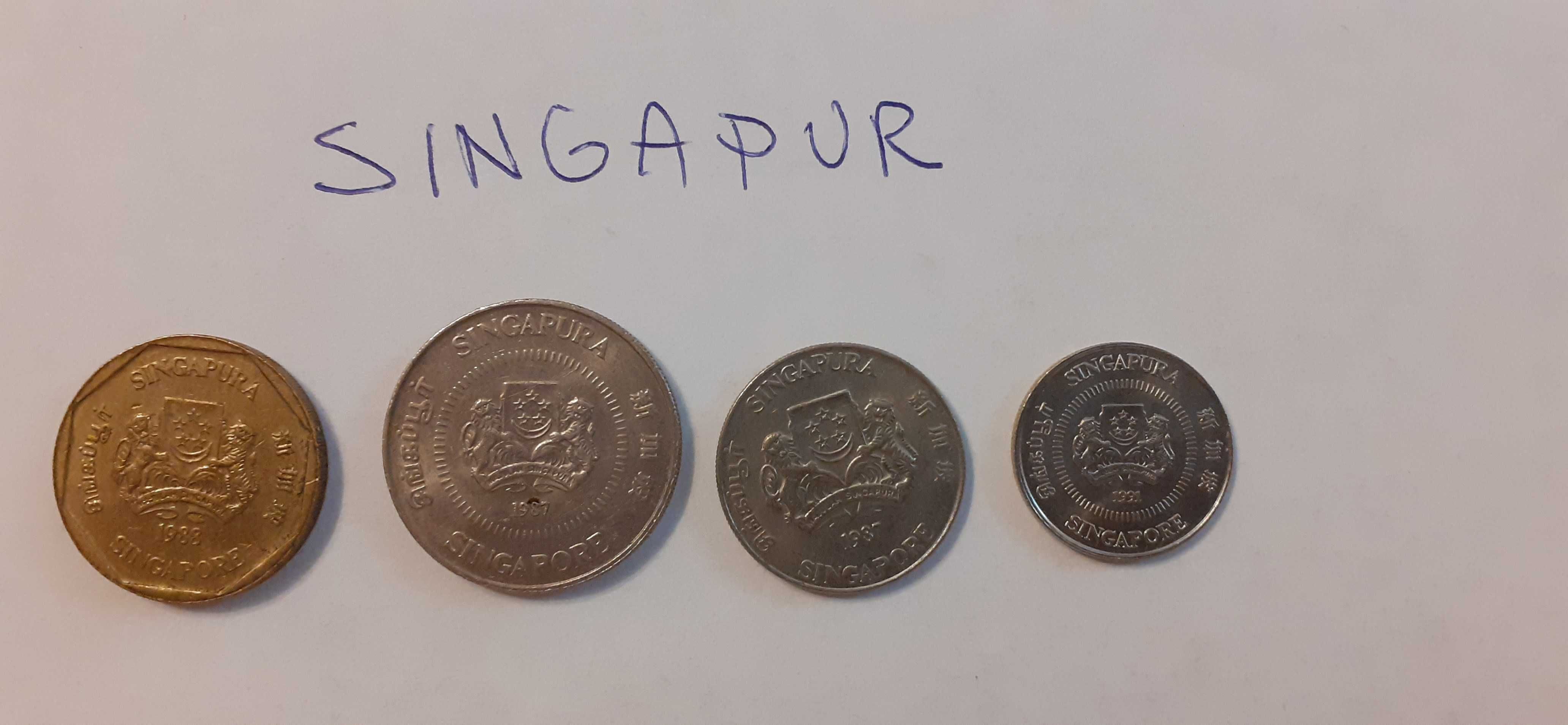 Monety Singapur ,zestaw.