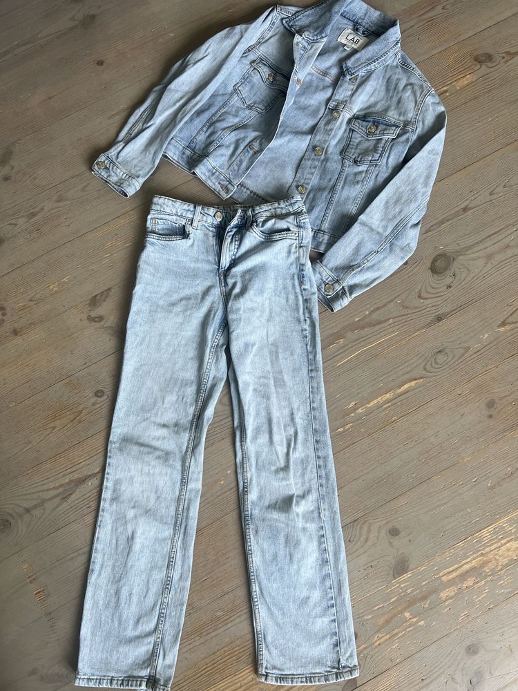 Zestaw denim kurtka i jeansy kappahl zara reserved 158 164 cm