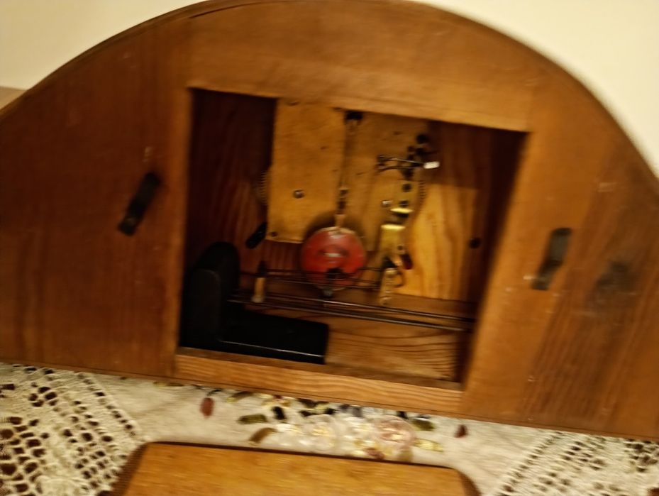 Zegar kominkowy z paszportem drewniany