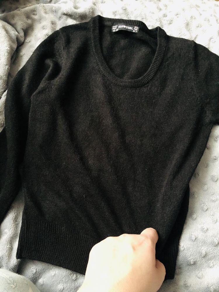 sweterek czarny wkładany terranova girls 116-122