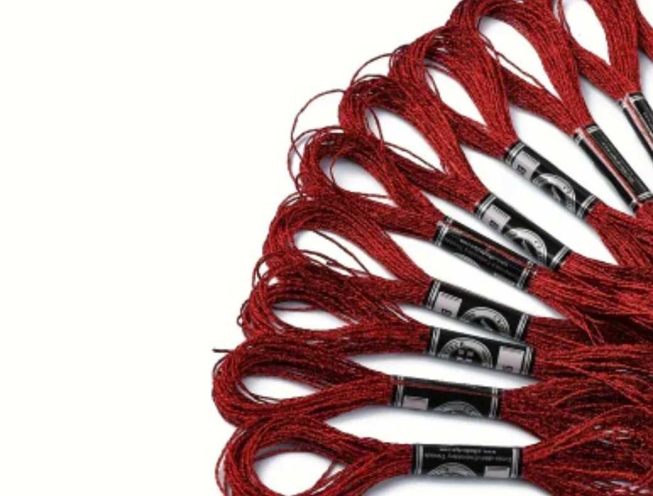 Nić metalizowana wiśniowa, czerwona