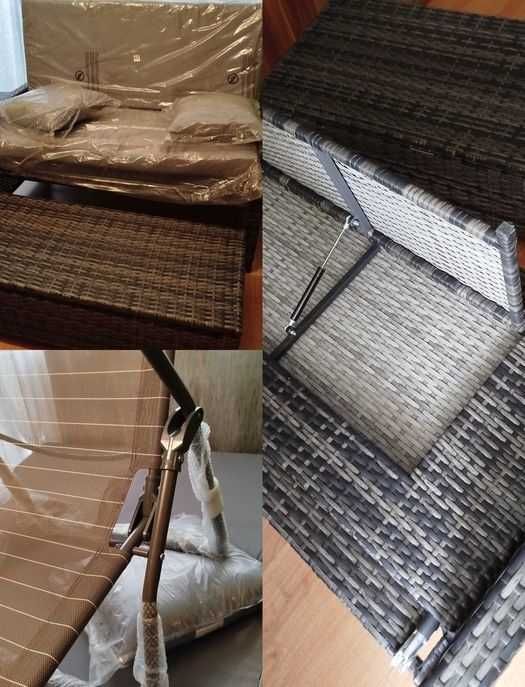 Nowa sofa rozkładana technorattan plus gratis nowy leżak ogrodowy