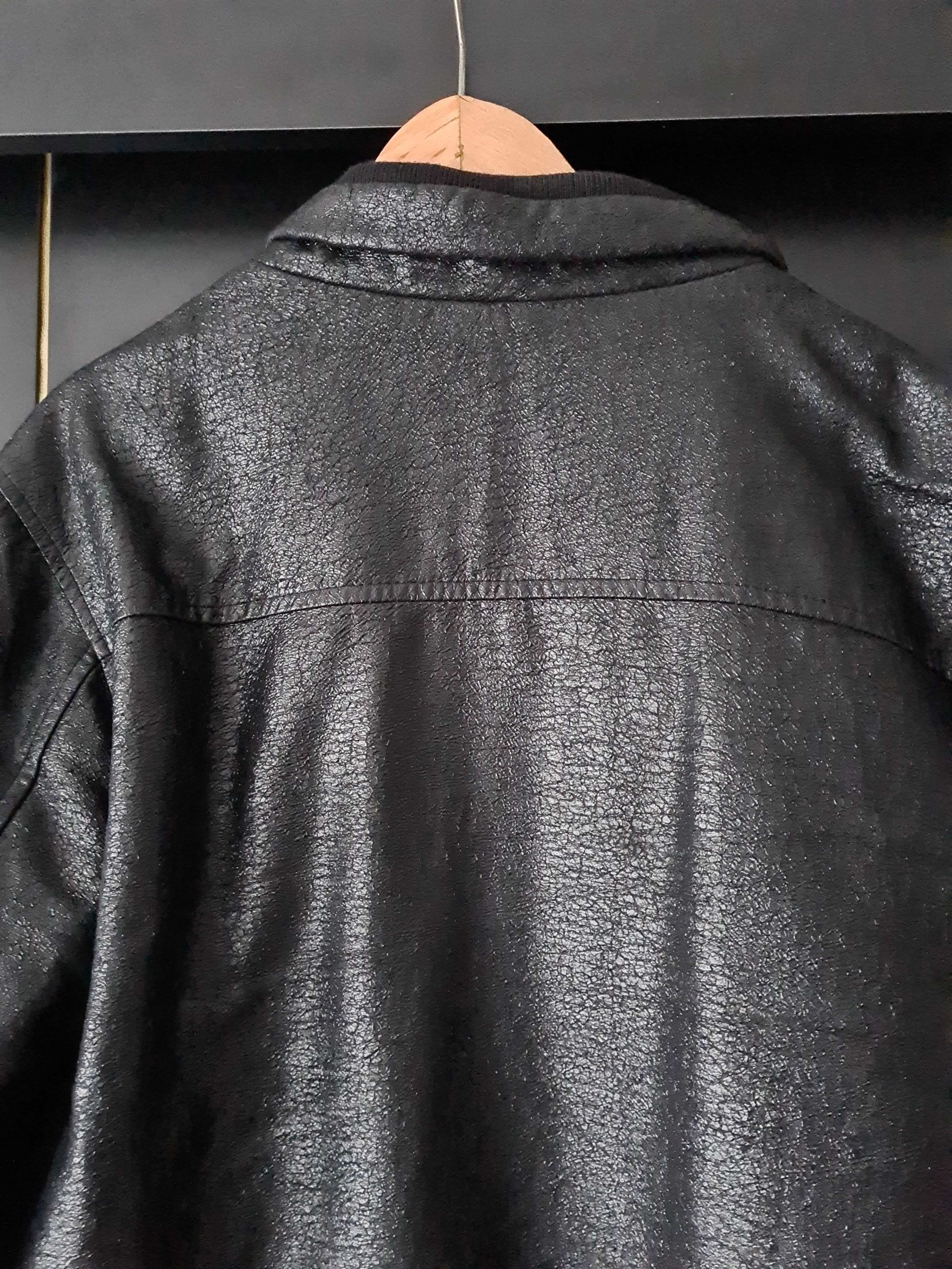 Czarna kurtka ze skóry syntetycznej firmy Doramafi Sicilia XL