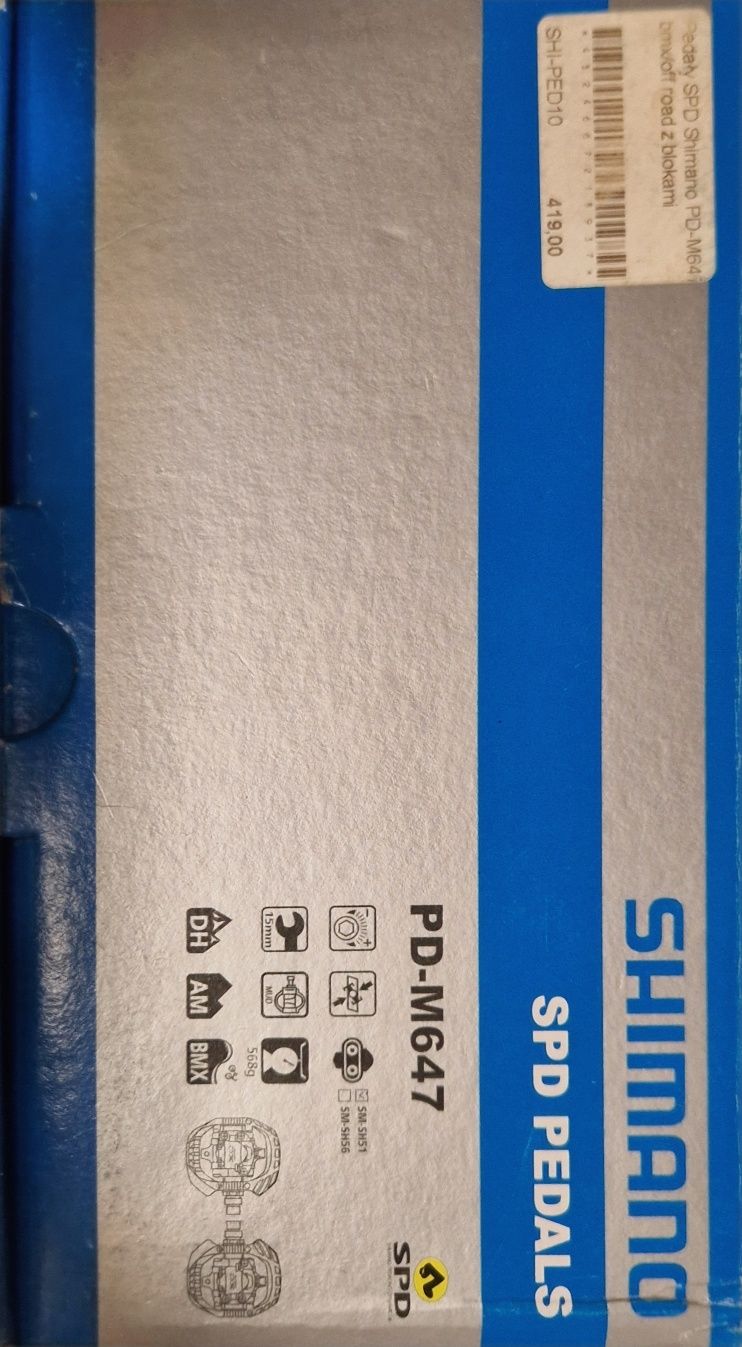 Pedały Shimano PD-M647 nowe + bloki