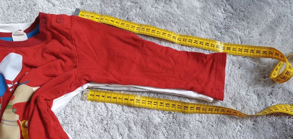 Zestaw 3x bidy na długi rękaw 80/86 RESERVED czerwone, szare, białe