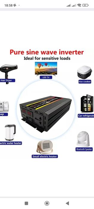 Інвертор перетворювач напруги 24/220в 10000вт