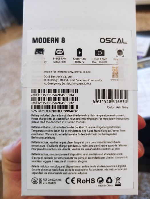Продам смартфон Oscal Modern 8 16/128 Gb