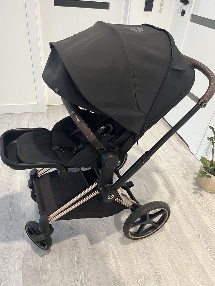 Cybex Priam 4.0 Deep Black Rose Gold wozek spacerowka folia kubek