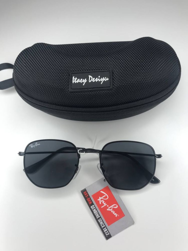 Модные очки шестиугольник Ray Ban Hexagonal ! Железная оправа! +чехол