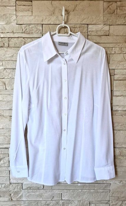 Biała wiskozowa koszula długi rękaw