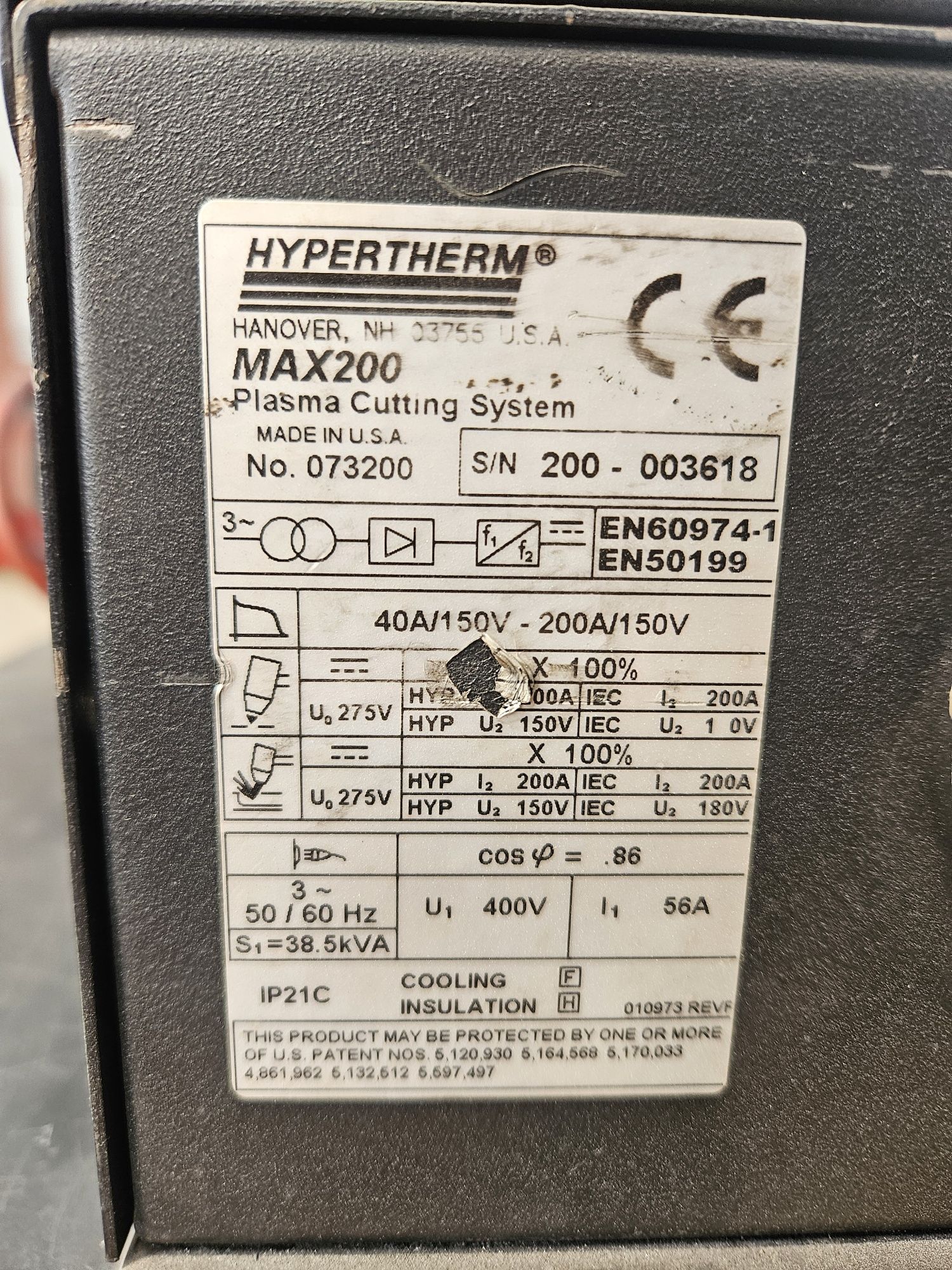 Plazma Hypertherm MAX 200 A