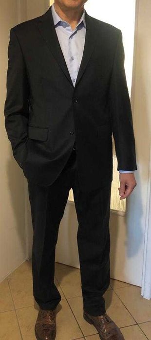 Garnitur męski Vistula Lantier, wełna 100%, grafitowy