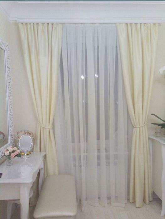 Лимонные шторы на карниз длиной 2 м