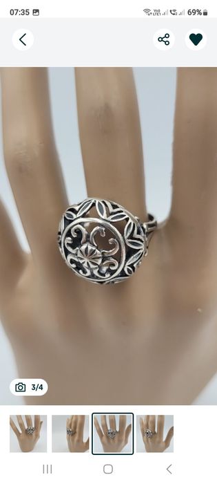 Srebrny pierścionek pr 925 z kopułka