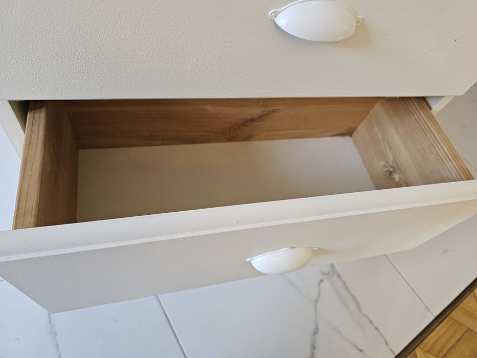 Biała, DREWNO drewniana szafka pomocnicza pod umywalkę / do salonu lub