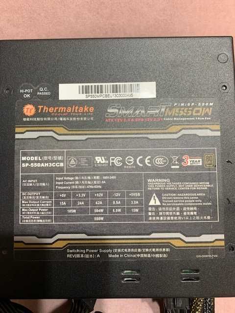 Zasilacz komputerowy THERMALTAKE 550W SMART 80 PLUS BRONZE