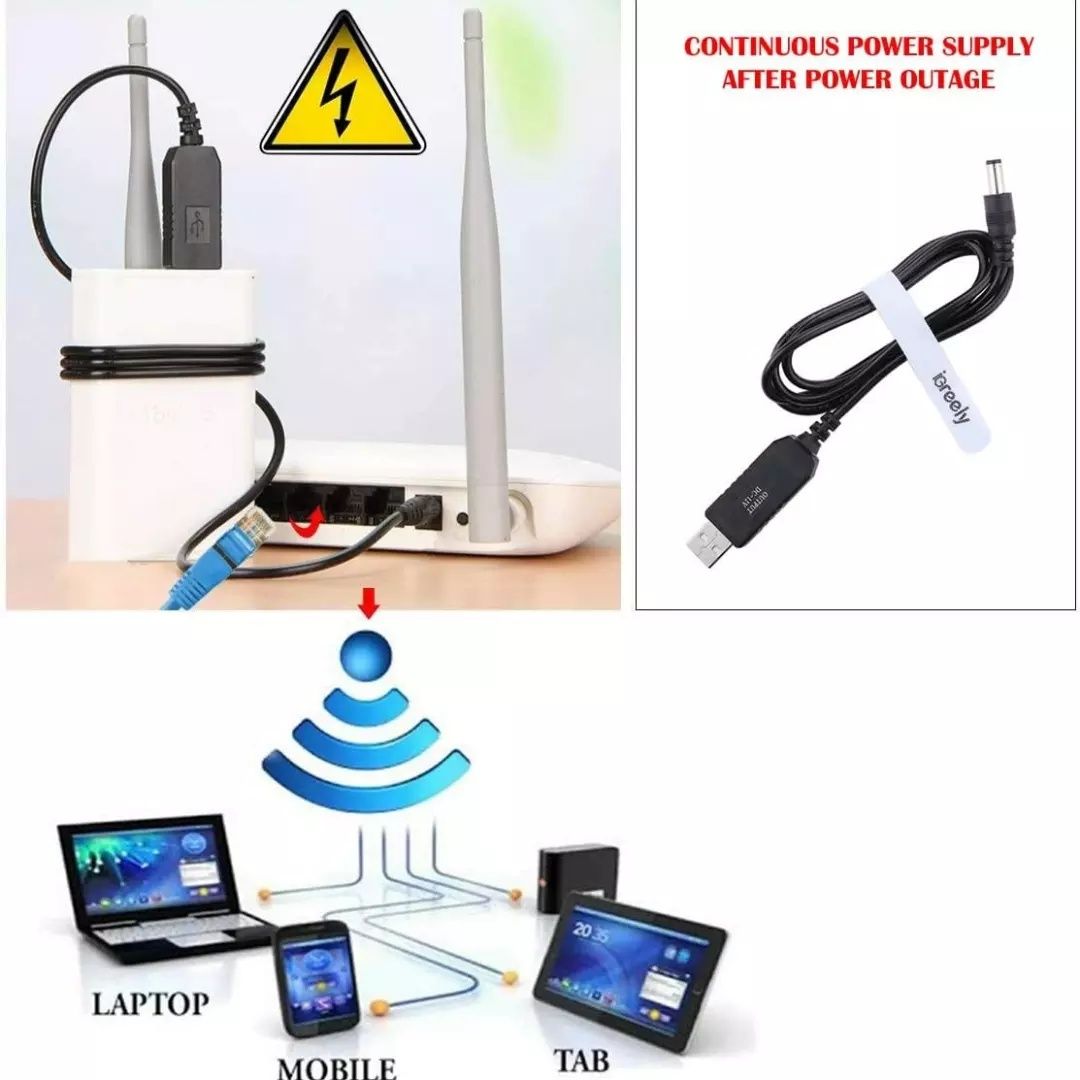 Кабель для роутера WiFi 9v та 12v, шнур ВайФай, Інтернет без світла